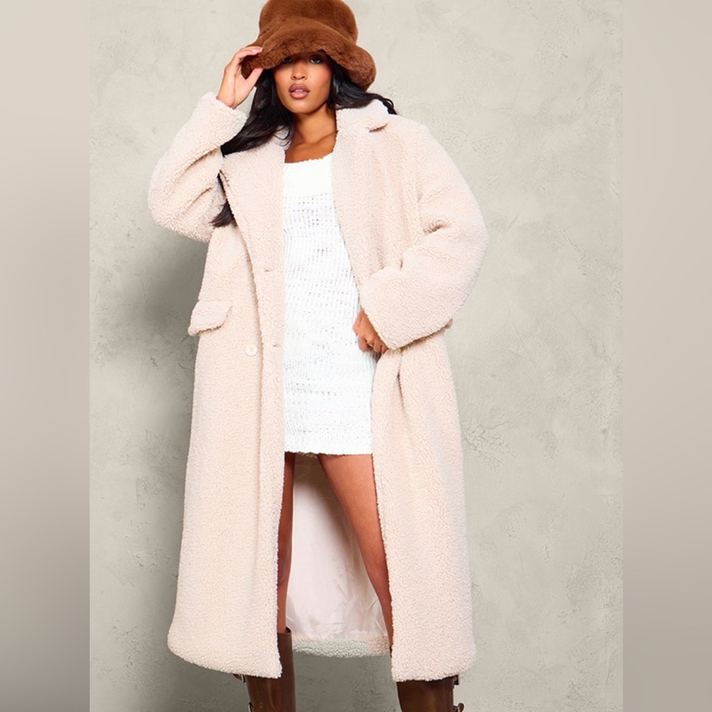 PrettyLittleThing Cream Sherpa Jacket